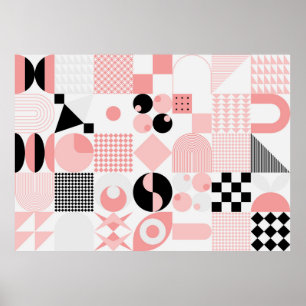 Poster Abstract geometric vintage pattern made with simpl