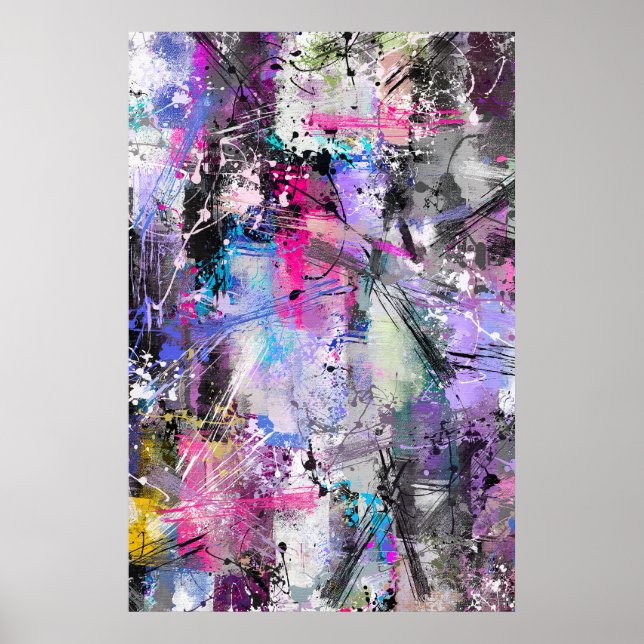 Poster Abstract Grungy Colorful Paint (Frente)
