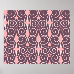 Poster Abstract Hand Drawing Ornamental Geometric Shapes