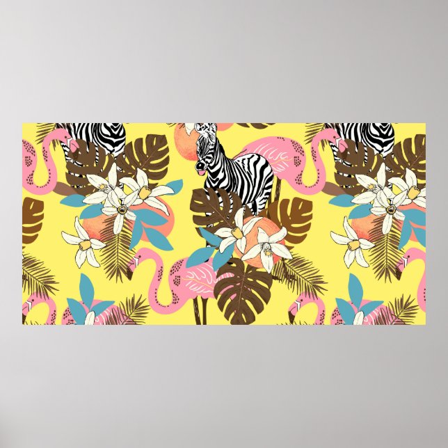 Poster Abstract hand painted seamless animal background.  (Frente)