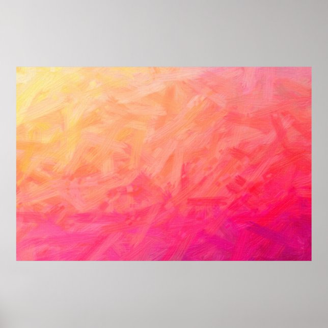 Poster Abstract illustration of pink, yellow Bristle Brus (Frente)