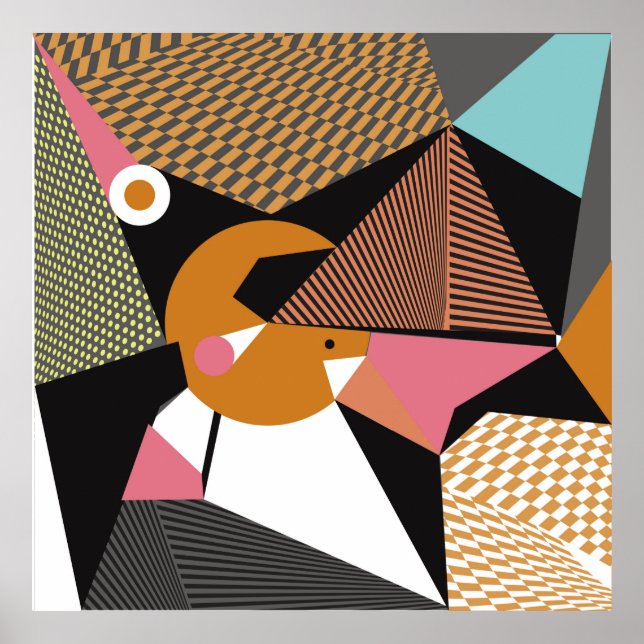 Poster Abstract modern triangles background pattern illus (Frente)