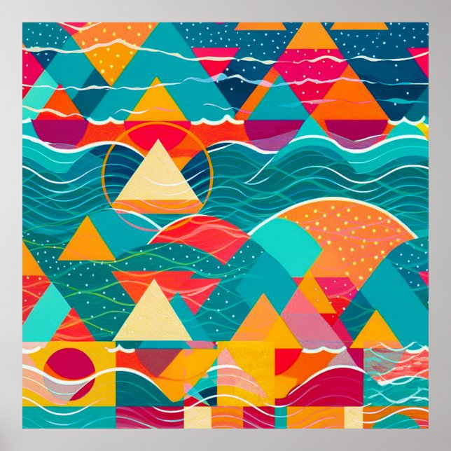 Poster Abstract Mountains and River (Frente)