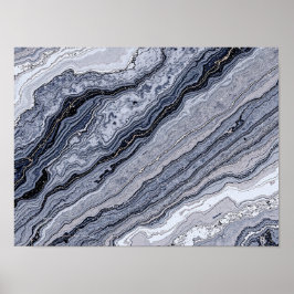 Poster Abstract Navy Blue Grey Marble Stone vein Texture