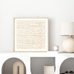 Poster Abstract Organic Lines Art in Boho Gold<br><div class="desc">Abstract Modern Art - Lines in Golden Amber Yellow</div>