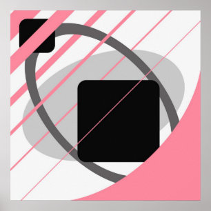 Pôster Abstract Pink Gray Off-White Black AP0002