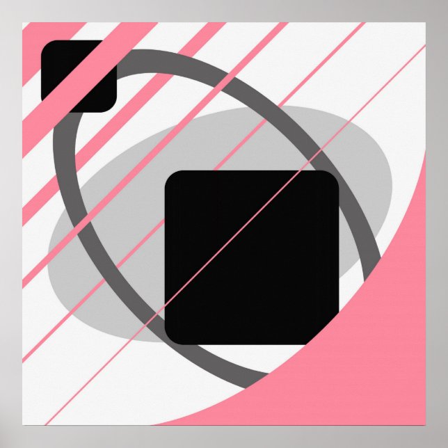 Pôster Abstract Pink Gray Off-White Black AP0002 (Frente)