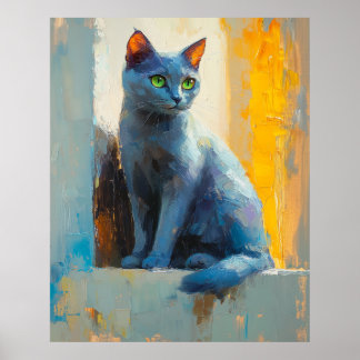 Poster abstract portrait, color blocks, white hair, moder