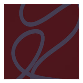 Pôster Abstract Poster – Dark Lines on Burgundy