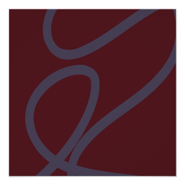 Pôster Abstract Poster – Dark Lines on Burgundy (Frente)