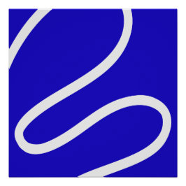 Pôster Abstract Poster – White Lines on Blue