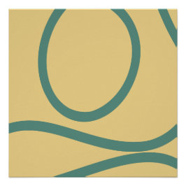 Pôster Abstract Poster – Yellow Lines on Beige
