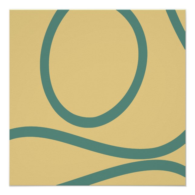 Pôster Abstract Poster – Yellow Lines on Beige (Frente)