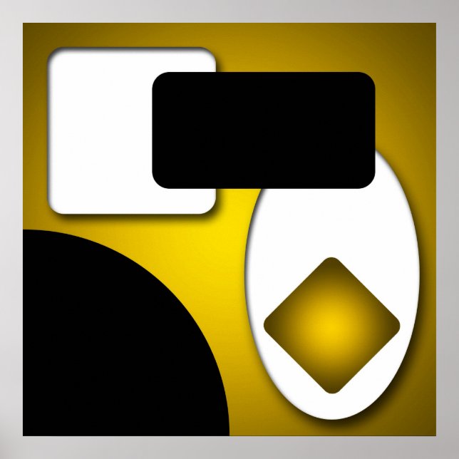 Pôster Abstract Rich Modern Yellow Shapes AP0006 (Frente)