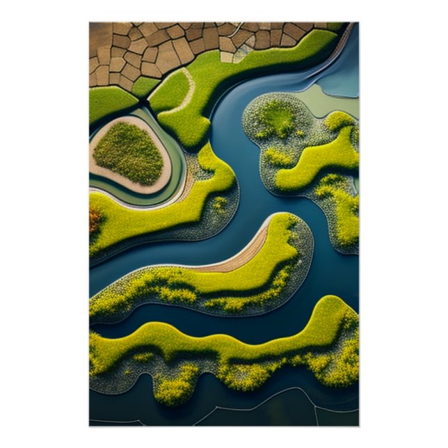 Pôster Abstract River Estuary (Frente)