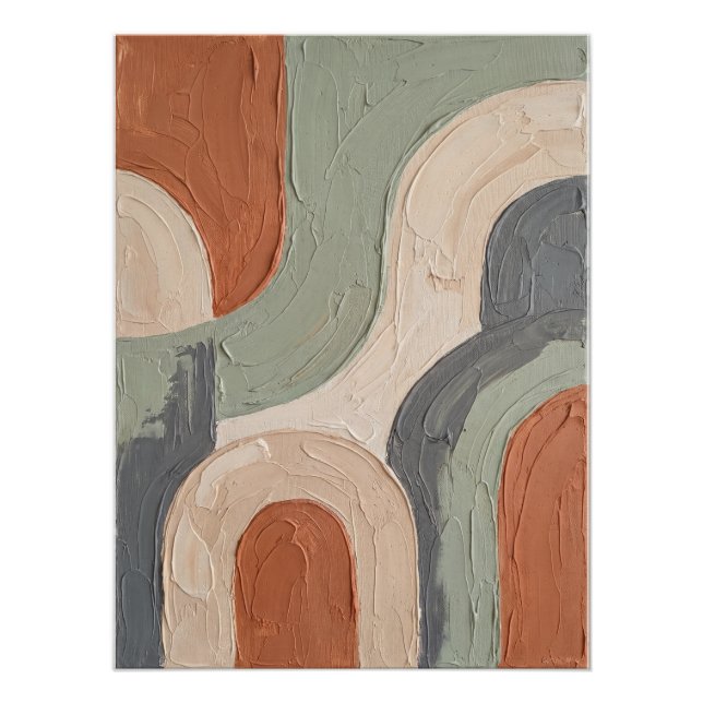 Pôster Abstract Terracotta Boho Wall Art (Frente)