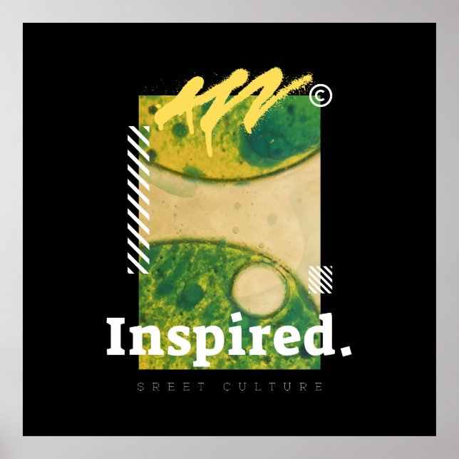 Poster Abstract Urban Art Green & Yellow Aesthetic (Frente)