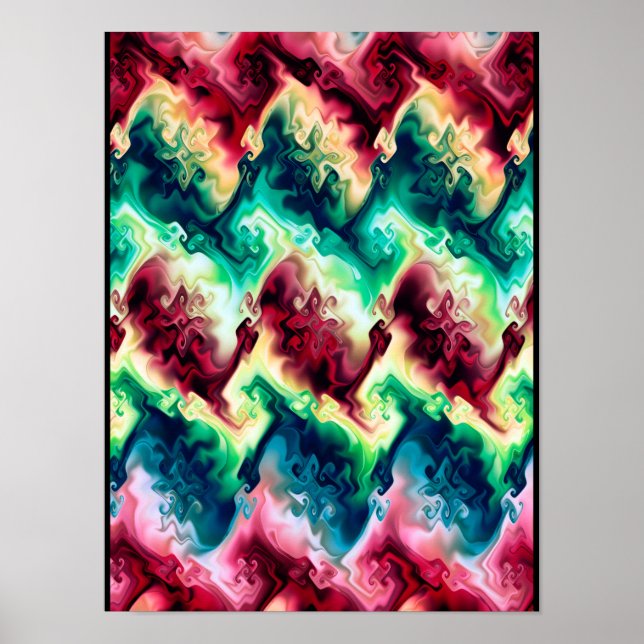 Poster Abstract Waves of Color (Frente)