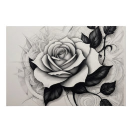 Pôster Abstract white rose