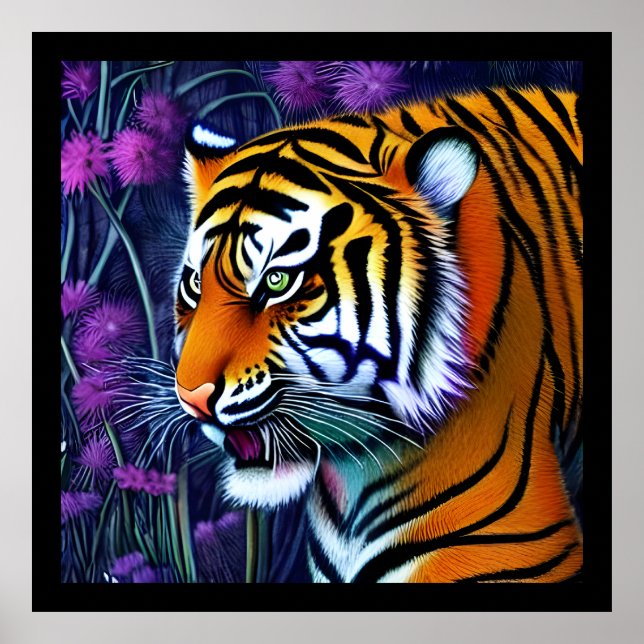 Poster Abstract Wild  Majestic Predator Tiger (Frente)