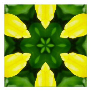 PÔSTER ABSTRACT YELLOW AND GREEN DRAWING. SAMER BRASIL. 3