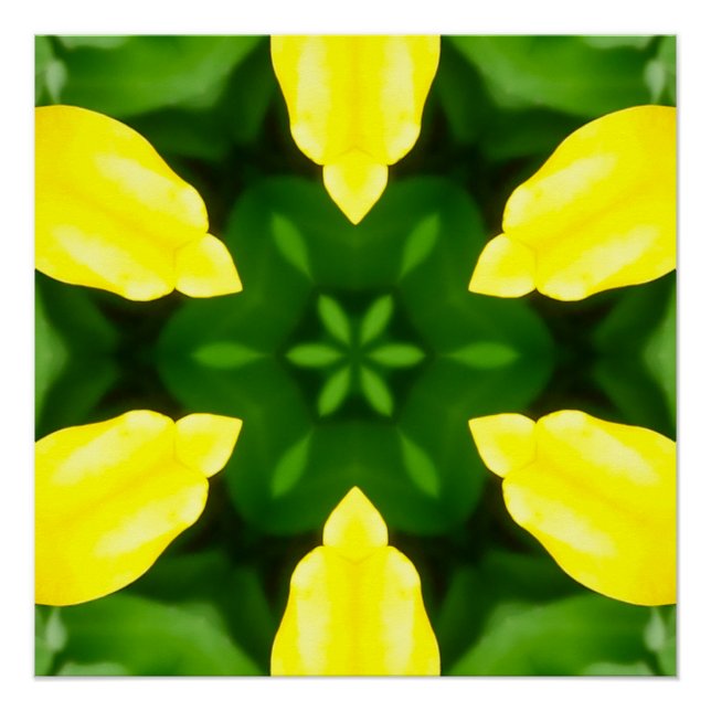 PÔSTER ABSTRACT YELLOW AND GREEN DRAWING. SAMER BRASIL. 3 (Frente)