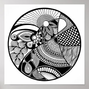 Pôster Abstract Zendala On Circle 2