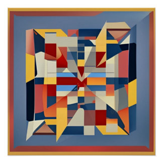 Pôster Abstracto Multicolor