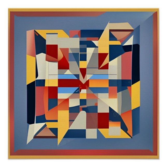 Pôster Abstracto Multicolor (Frente)