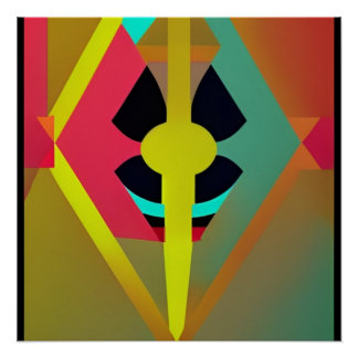 Pôster Abstracto Rayo Y Luz Multicolor