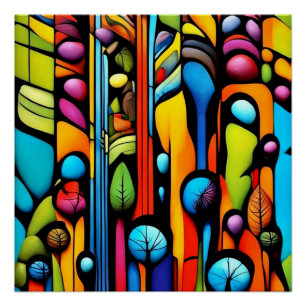 Pôster Abstractos Foliagi 2