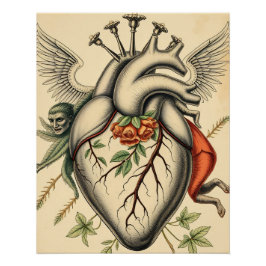 Pôster Abstrakte Herz Illustration