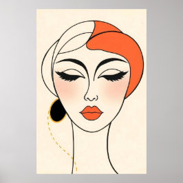 Poster Abstraktes minimalistisches Porträt