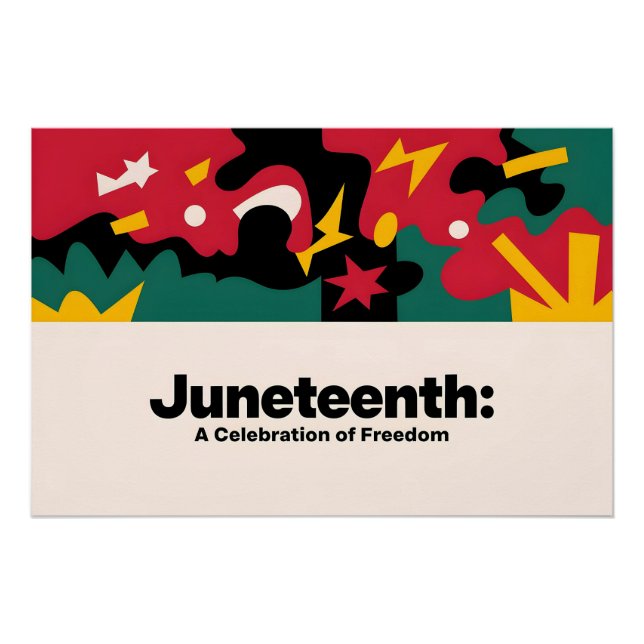Pôster Abstrato 1 de junho Celebração da Liberdade Desi (Frente)