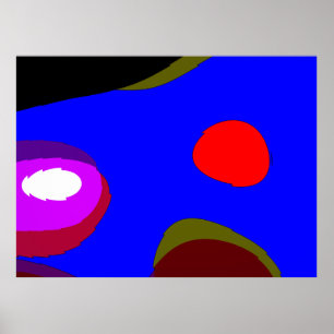 Poster Abstrato 309 - Azul, vermelho, púrpura