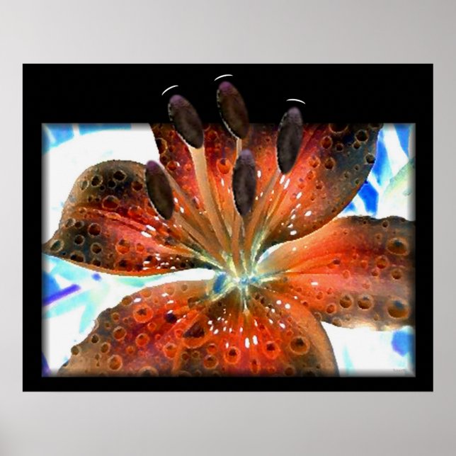 Pôster abstrato 3-D Lilie (Frente)