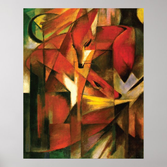 Pôster Abstrato ~ A Raposa de Franz Marc (Frente)