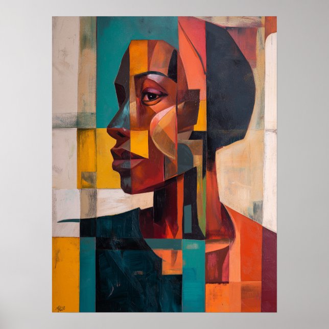 Poster Abstrato africano (Frente)