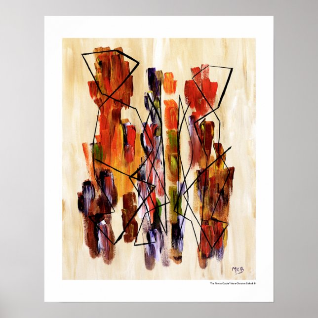 Poster Abstrato Africano de Casal de Belas Artes Decor 16 (Frente)