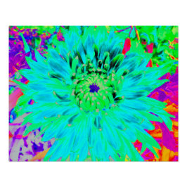 Pôster Abstrato Aqua Decorative Dahlia Flower