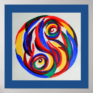 Pôster Abstrato arco-íris yang yang