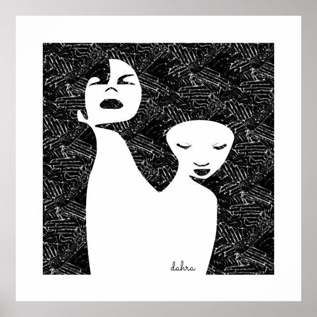 Poster Abstrato Art 2 Black Women (Frente)