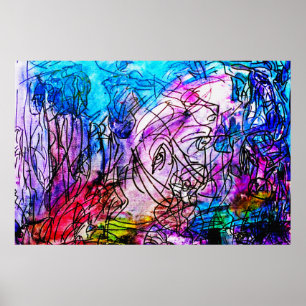 poster ABSTRATO ART-2 MATTE 36" x 24" COLORFUL