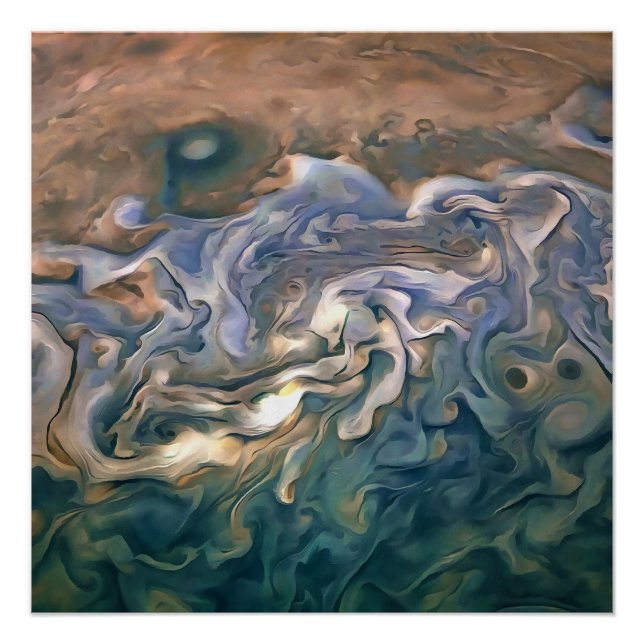 Pôster Abstrato Art azul e calmo (Frente)