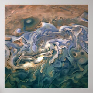 Poster Abstrato Art azul e calmo