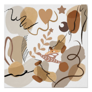 PÔSTER ABSTRATO ART BEIGE THEME POSTER