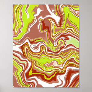 Poster Abstrato Art com tons terríveis e vibrantes