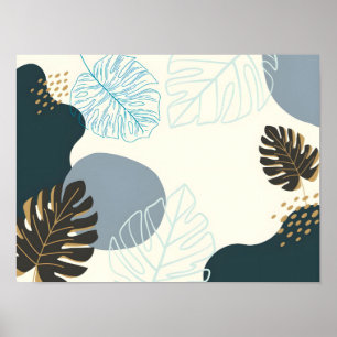 Poster Abstrato-Art de folha tropical