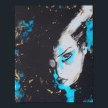 Poster Abstrato Art Deco Mulher - Negra e Turquesa<br><div class="desc">Abstrato Art Deco Woman - Negra e Turquesa,  este belo design apresenta um deco de abstrato de arte de uma mulher em preto e turquesa.</div>