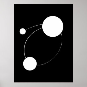 Poster Abstrato Art dos círculos interligados   G Minimal